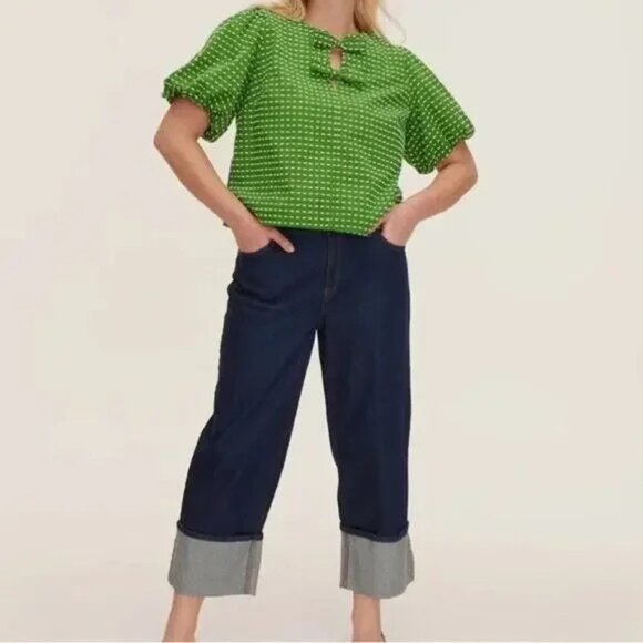 Kate Spade x Target NWT Women's High Rist Straight Leg Wide Cuff Jeans Size 2 - Picture 1 of 7